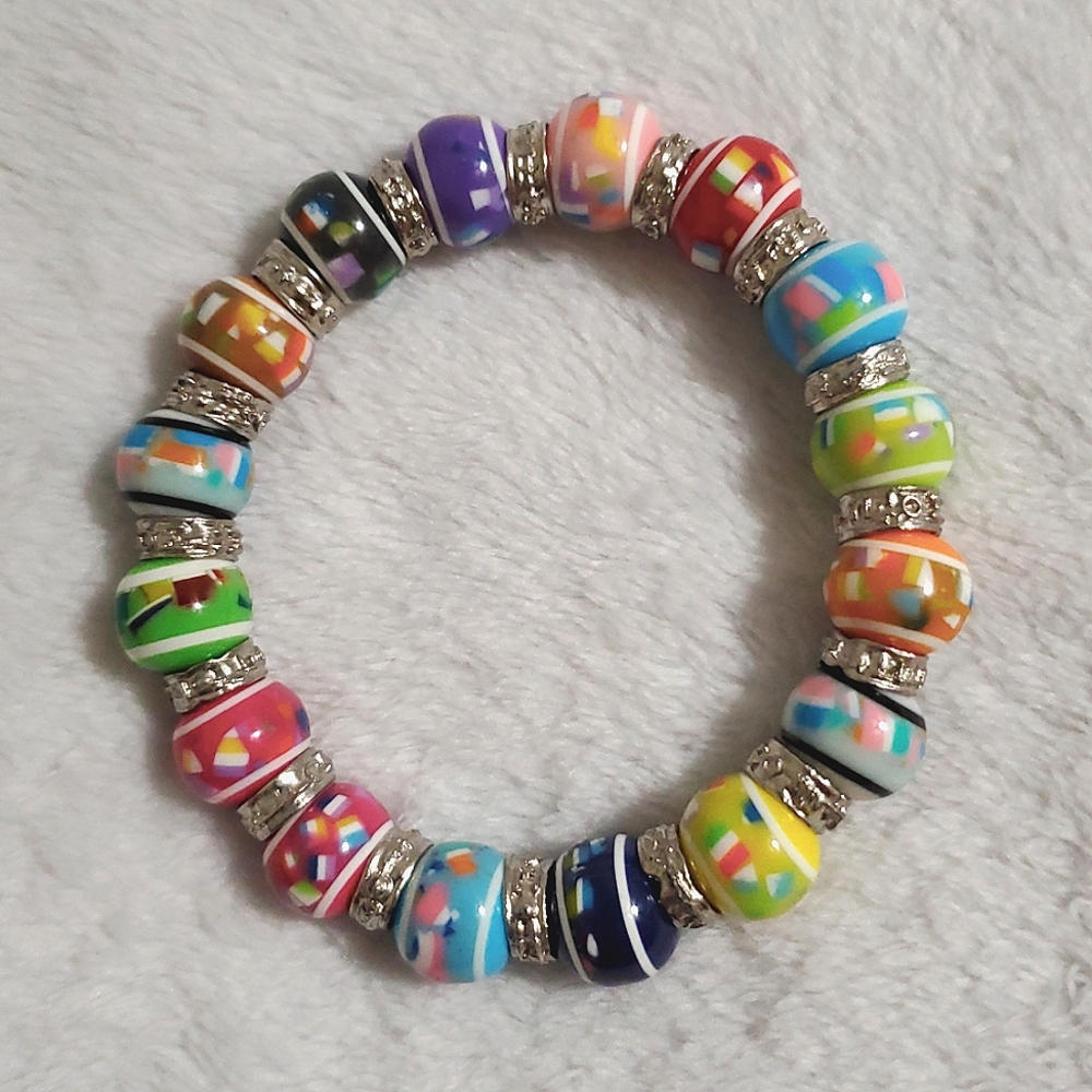 Colorful Beaded Stretch Bracelet